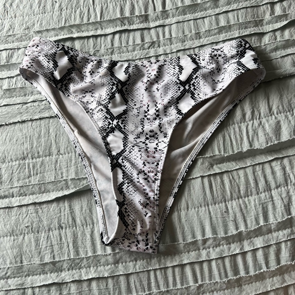 Snakeskin High-Rise Bathing Suit Bottoms